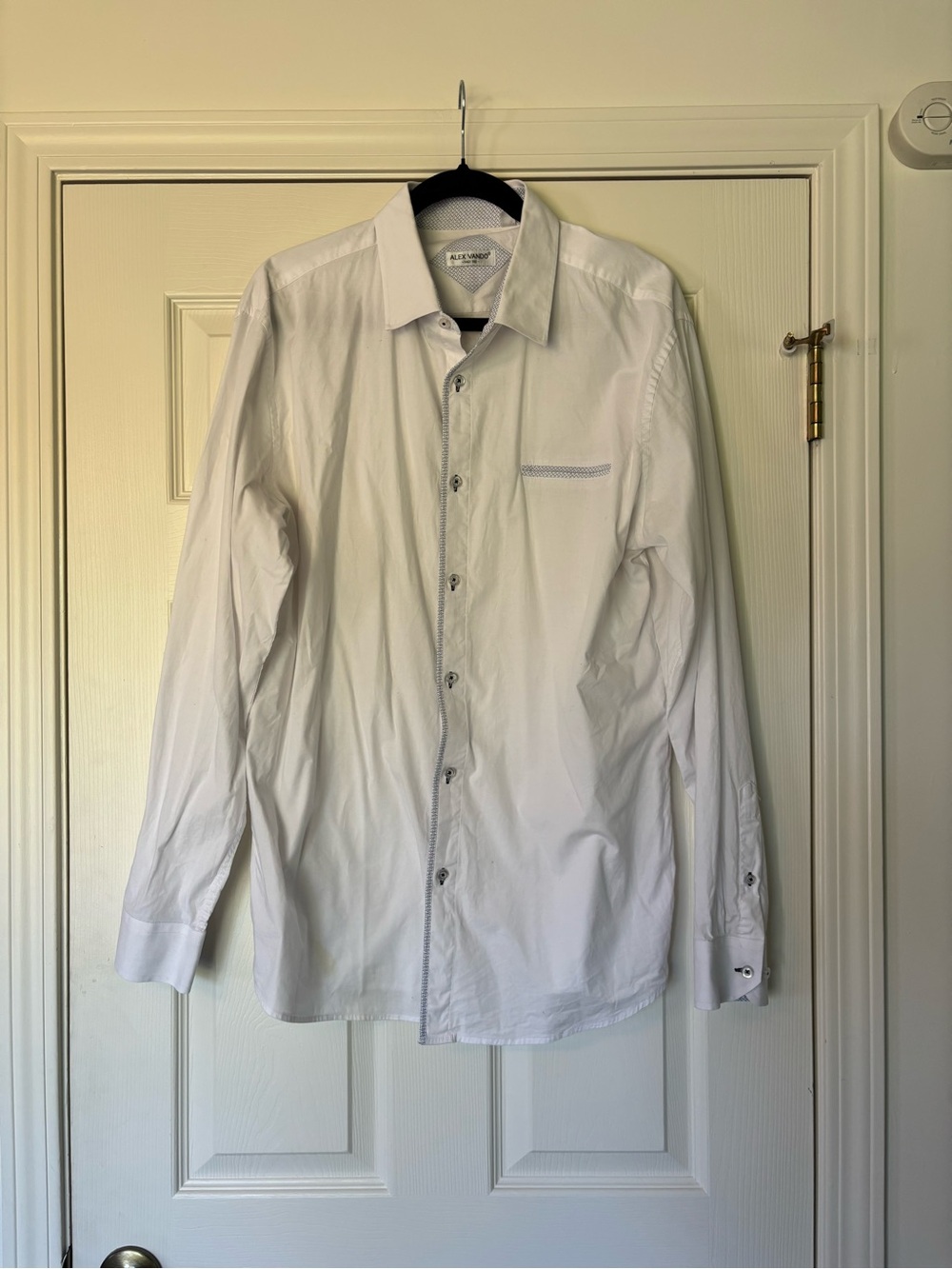 Alex Vando White Men's Dress Shirt with contrasting trim